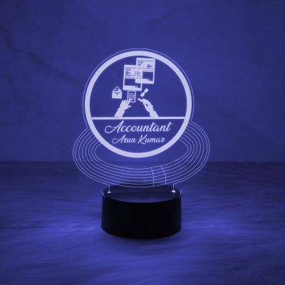 Personalized Accountant LED Table Lamp with Automatic Color Change Light